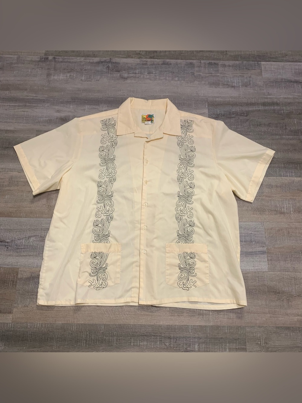 The Genuine Haband Guayabera Embroidered Button Up Cuban Shirt Men's 3X